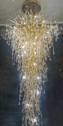 Люстра каскадная "Капли" d.80*h200 см, металл цвет золото (TT-00012854) Люстра каскадная "Капли" d.80*h200 см, металл цвет золото (TT-00012854)