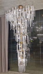 Люстра каскадная d.80*h200 см, металл цвет золото (TT-00012856) Люстра каскадная d.80*h200 см, металл цвет золото (TT-00012856)