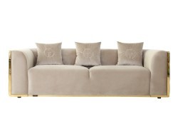 Диван Bern трехместный, велюр бежевый 233*96*69см (TT-00007926) Диван Bern трехместный, велюр бежевый 233*96*69см (TT-00007926)