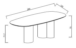 Стол обеденный, мрамор Пикассо (Picasso) 280*120*77см (TT-00013065) Стол обеденный, мрамор Пикассо (Picasso) 280*120*77см (TT-00013065)